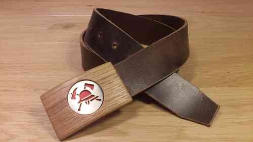 Gürtel mit Holzschließe (Eiche) Feuerwehr