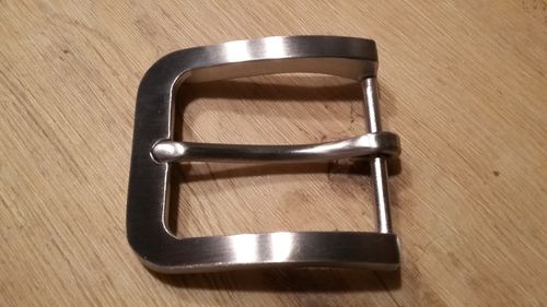 Gürtelschnalle massiv Edelstahl geschliffen, Einfachdorn 40 mm