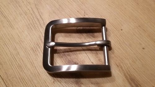 Gürtelschnalle, massiv Edelstahl geschliffen, Einfachdorn 35 mm