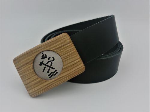 Gürtel mit Holzschließe (Eiche) Heizungsbauer