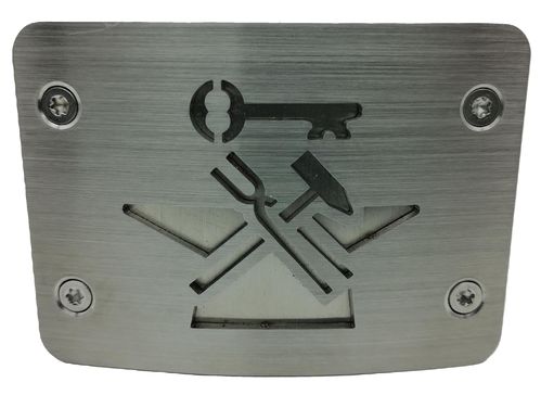 Koppelschloss aus Edelstahl "Metallbauer"