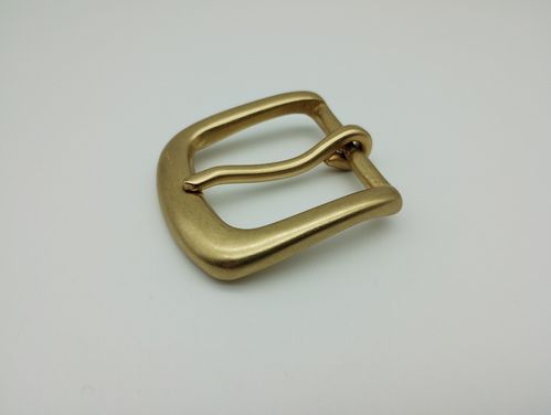 Gürtelschnalle massiv Messing matt, Einfachdorn 30 mm