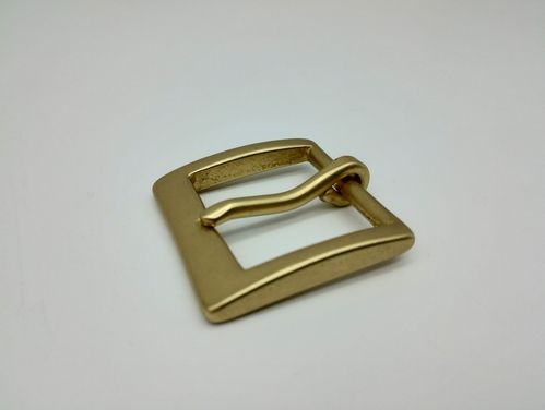 Gürtelschnalle massiv Messing matt, Einfachdorn 30 mm